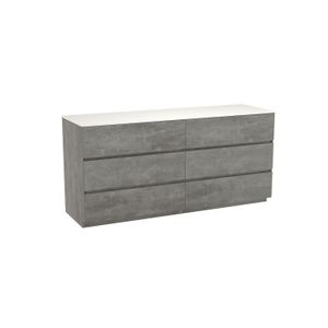 Storke Edge staand badkamermeubel 170 x 52 cm beton donkergrijs met Tavola enkel of dubbel tablet in solid surface