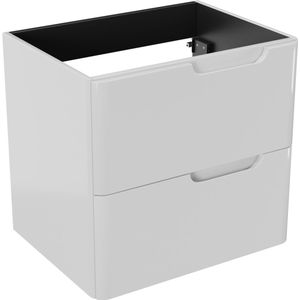 Linie Curvo zwevende wastafelonderkast 60 x 46 cm glanzend wit 2 lades