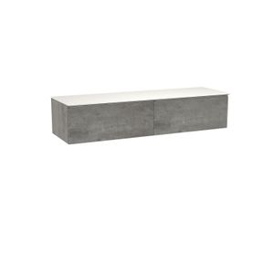Storke Edge zwevend badkamermeubel 170 x 52 cm beton donkergrijs met Tavola enkel of dubbel tablet in solid surface