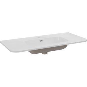 Storke Kera Soft enkele wastafel glanzend witte porselein 100 x 46 cm