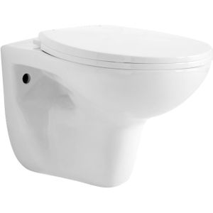 Lina hangtoilet glanzend wit spoelrandloos, inclusief isolatieset