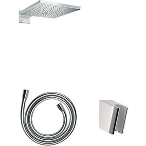 Hansgrohe ShowerTablet Select 700 thermostatische kraan Inbouw regendoucheset met regendouchekop vierkant 30 x 30 cm glanzend chroom en wit