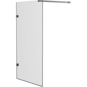 Luca Varess Solid badwand 95 cm helder glas geborsteld Coolmetal profiel