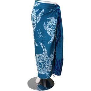 Om Namaste - Sarong - Tribal - Aqua Blauw - Zeegroen - Rayon