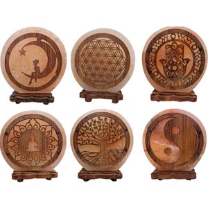 Zoutsteen lampen rond deco combipakket 6 st.