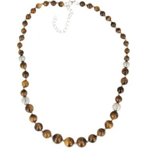 Tijgeroog edelsteen ketting 6-12 mm