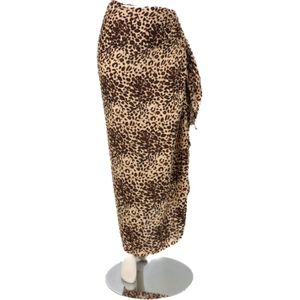 Om Namaste Sarong - 502 - Dierenprint - Luipaard - Beige