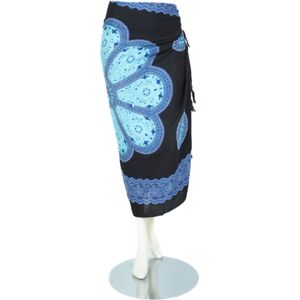 Sarong - 604 - mandala - blauw op zwart van Om Namaste - Pareo Saunadoek Wikkeljurk