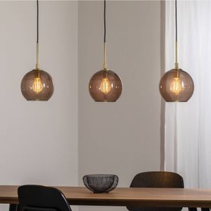 Argon Hanglamp Dulce, rookgrijs/zwart, glas, 3-lamps