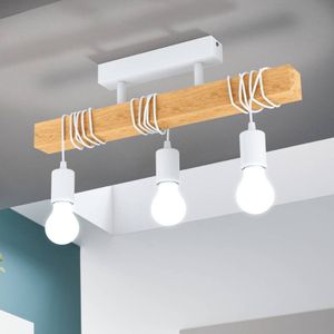 EGLO Plafondlamp Townshend van hout, 3-lamps wit