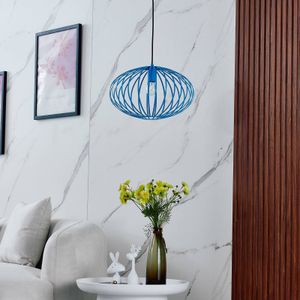 Lindby Maivi hanglamp metaal kooi blauw 40 cm