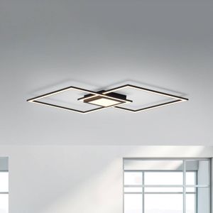 JUST LIGHT. LED plafondlamp Asmin, CCT, zwart, 106x37cm