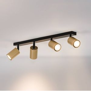 SIGMA Plafondspot Zoom, 4-lamps, zwart/goud