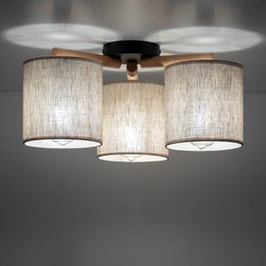 TK Lighting Plafondlamp Deva, textiel, 3-lamps