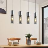 Lindby Hanglamp Eleen met 4 cilinder in rookglas