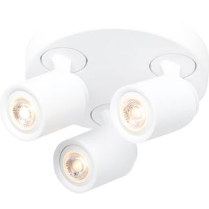 Freelight Razza plafondspot, wit, Ø 28,5 cm, 3-lamps, metaal