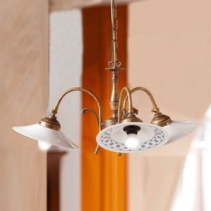 Ceramiche Hanglamp ORLO, 3-lichts, landelijke stijl