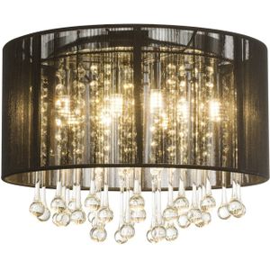 Globo LED plafondlamp Sierra met zijdenkap en ornamenten