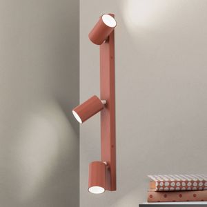 ORION Penn plafondspot, koraalrood, lengte 60 cm, aluminium Penn, dimbaar, rood, Woon-/ Eetkamer, metaal, Modern, halogeen spot