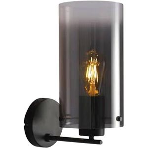 Freelight Ventotto wandlamp, zwart, rookgrijs, breedte 15 cm, metaal