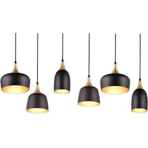 Trio Lighting Hanglamp Chiraz, 6-lamps, zwart/goud