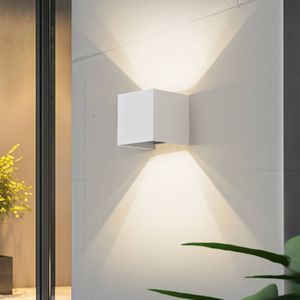 Lindby Smart LED buiten wandlamp Dara, 10 cm, wit, CCT Tuya