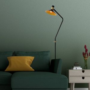 Lucide Pepijn vloerlamp in zwart en goud, 1-lamp