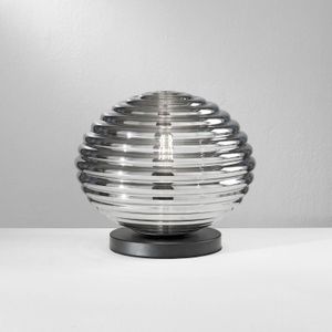Eco-Light Ripple tafellamp, zwart/rookgrijs, Ø 32 cm