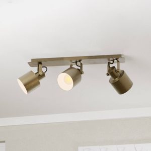 EGLO Plafondspot Southery 3-lamps crème-goud geborsteld