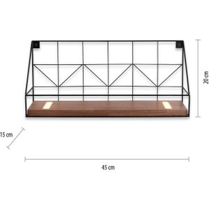 JUST LIGHT. LED wandlamp Board met houten plank, 45x15cm