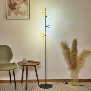 Eco-Light Vloerlamp Uranus, kleurrijk, hoogte 160 cm, 4-lamps, glas