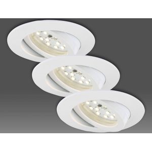 Briloner Witte LED inbouwspot 3 per set