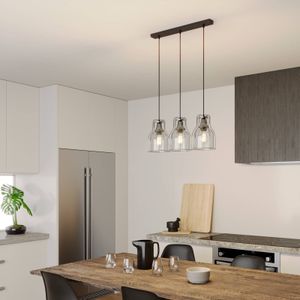 Luminex Hanglamp Aria 3-lamps helder/zwart/chroom