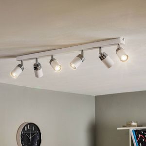 Luminex Reno plafondspot, 6-lamps, wit/chroom