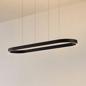 Slimme hanglamp Melinay Lucande, dimbaar, zwart, Woon-/ Eetkamer, Aluminium, Modern, Slimme hanglamp