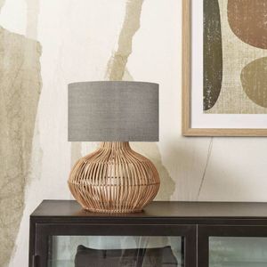 Good & Mojo Good &amp; Mojo Kalahari tafellamp 32cm donker linnen