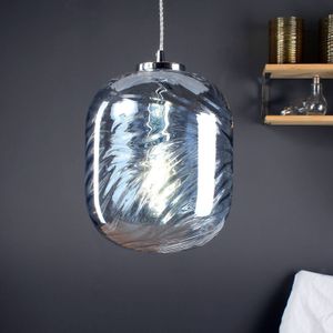 Eco-Light Hanglamp Nereide, glas grijs-blauw