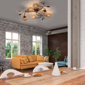 Paul Neuhaus Greta plafondlamp, 65 cm, 6-lamps, metaal, G9