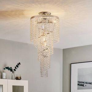 ONLI Plafondlamp Elica met kristal-spiraal, Ø 35cm