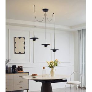 Lindby hanglamp Norvind, 6-lamps, zwart, metaal