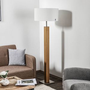 HerzBlut Dana vloerlamp, eiken natuur, wit