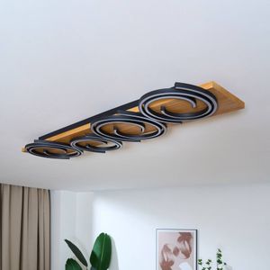 Eco-Light Plafondlamp Rifia, bruin, lengte 115 cm, 4-lamps, hout