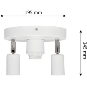 HELAM Centro plafondlamp, wit, 3-lamps, metaal, Ø 19,5 cm