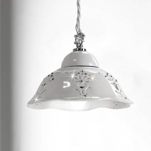 Ceramiche Hanglamp Guiliano, dimbaar, wit / opaal, Woon-/ Eetkamer, Keramiek, Landelijk, hanglamp