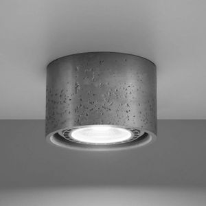 SOLLUX LIGHTING Opbouw-plafondspot Solana beton rond 1-lamp