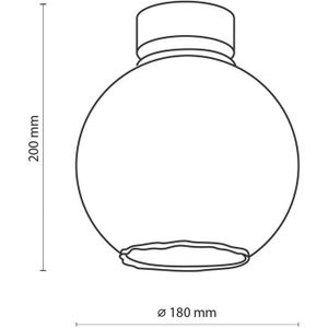 TK Lighting Plafondlamp Devi van glas, transparant