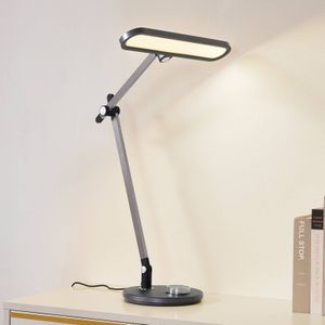 Lindby LED tafellamp Elvir, grijs, aluminium, hoogte 53cm, CCT