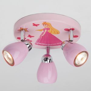 Brilliant Rozekleurige LED plafondlamp Princess, 3-lamps