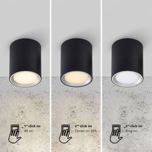 Nordlux LED downlight Fallon long 3-step-dim zwart/staal
