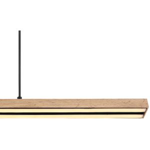 Globo Doro LED hanglamp, lengte 101,5 cm, eiken, hout